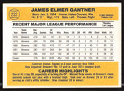 Jim Gantner Autographed 1983 Donruss Card #232 Milwaukee Brewers SKU #263720