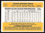 Craig Swan Autographed 1983 Donruss Card #254 New York Mets SKU #263724