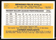 Benny Ayala Autographed 1983 Donruss Card #331 Baltimore Orioles SKU #263728
