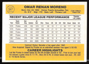 Omar Moreno Autographed 1983 Donruss Card #347 Pittsburgh Pirates SKU #263729