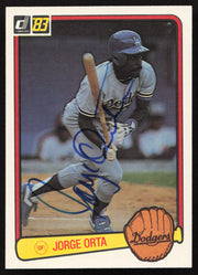Jorge Orta Autographed 1983 Donruss Card #388 Los Angeles Dodgers SKU #263735