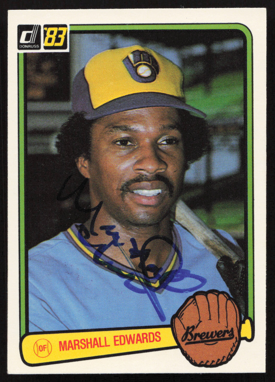 Marshall Edwards Autographed 1983 Donruss Card #406 Milwaukee Brewers SKU #263736
