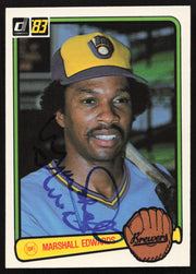 Marshall Edwards Autographed 1983 Donruss Card #406 Milwaukee Brewers SKU #263737