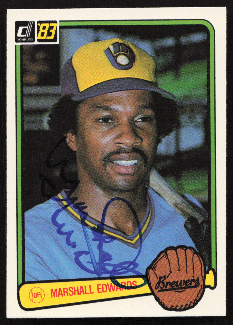 Marshall Edwards Autographed 1983 Donruss Card #406 Milwaukee Brewers SKU #263737