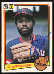 Larry Milbourne Autographed 1983 Donruss Card #411 Cleveland Indians SKU #263739