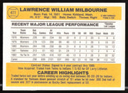 Larry Milbourne Autographed 1983 Donruss Card #411 Cleveland Indians SKU #263739