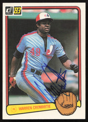 Warren Cromartie Autographed 1983 Donruss Card #466 Montreal Expos SKU #263742