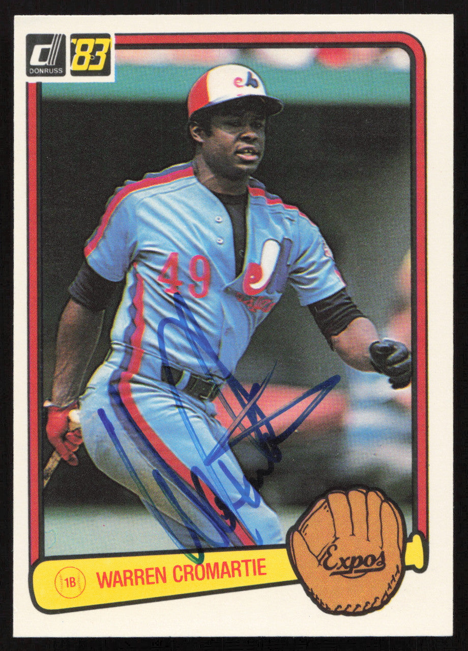 Warren Cromartie Autographed 1983 Donruss Card #466 Montreal Expos SKU #263743