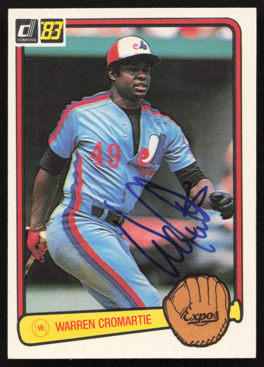 Warren Cromartie Autographed 1983 Donruss Card #466 Montreal Expos SKU #263744
