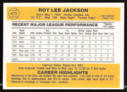 Roy Lee Jackson Autographed 1983 Donruss Card #479 Toronto Blue Jays SKU #263746