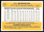 U.L. Washington Autographed 1983 Donruss Card #490 Kansas City Royals SKU #263748