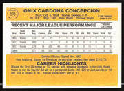 Onix Concepcion Autographed 1983 Donruss Card #516 Kansas City Royals SKU #263749