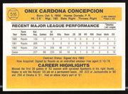 Onix Concepcion Autographed 1983 Donruss Card #516 Kansas City Royals SKU #263750