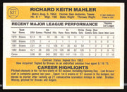 Rick Mahler Autographed 1983 Donruss Card #527 Atlanta Braves SKU #263752