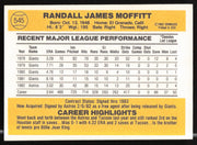 Randy Moffitt Autographed 1983 Donruss Card #545 Houston Astros SKU #263753
