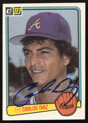 Carlos Diaz Autographed 1983 Donruss Card #562 Atlanta Braves SKU #263757