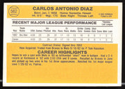 Carlos Diaz Autographed 1983 Donruss Card #562 Atlanta Braves SKU #263757