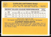 Carlos Diaz Autographed 1983 Donruss Card #562 Atlanta Braves SKU #263758
