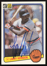 Larry Herndon Autographed 1983 Donruss Card #585 Detroit Tigers SKU #263761