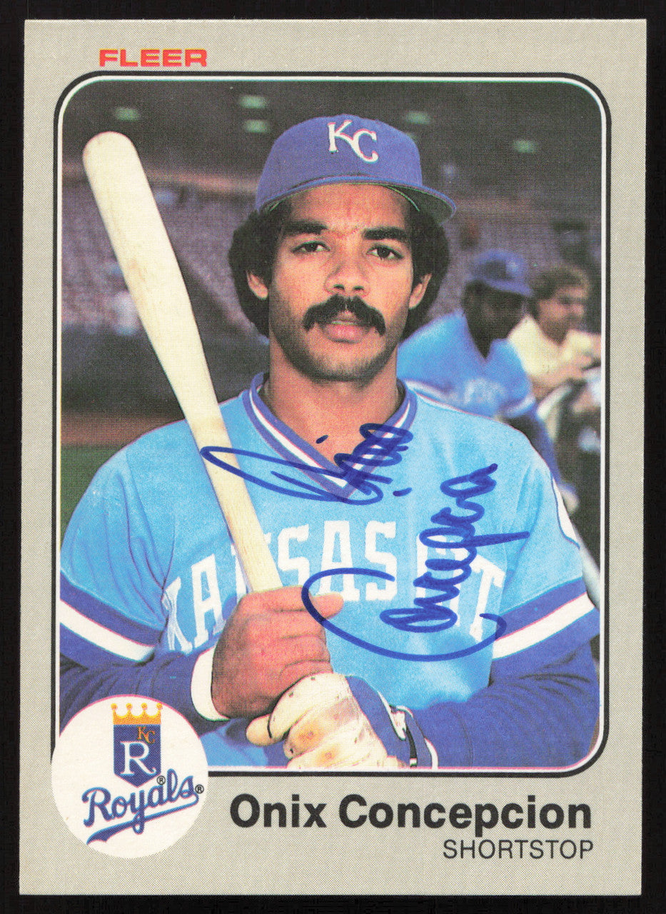 Onix Concepcion Autographed 1983 Fleer Card #110 Kansas City Royals SKU #263771