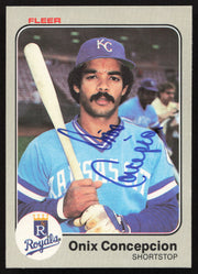 Onix Concepcion Autographed 1983 Fleer Card #110 Kansas City Royals SKU #263772