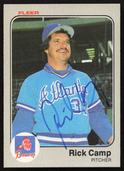 Rick Camp Autographed 1983 Fleer Card #133 Atlanta Braves SKU #263773