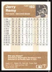 Jerry Remy Autographed 1983 Fleer Card #193 Boston Red Sox SKU #263777