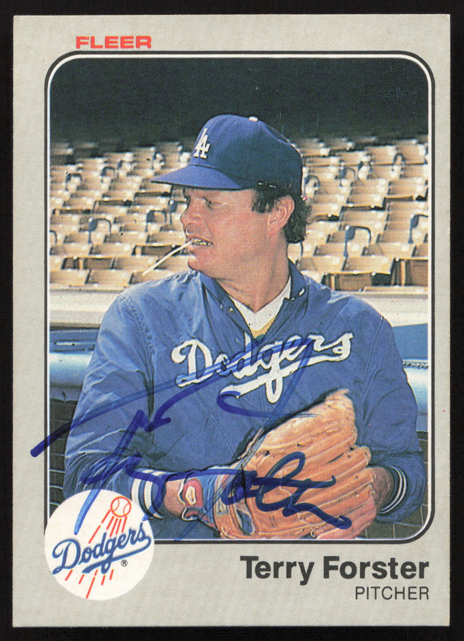 Terry Forster Autographed 1983 Fleer Card #205 Los Angeles Dodgers SKU #263779