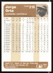 Jorge Orta Autographed 1983 Fleer Card #215 Los Angeles Dodgers SKU #263780