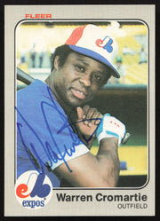 Warren Cromartie Autographed 1983 Fleer Card #279 Montreal Expos SKU #263783
