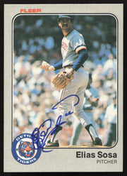 Elias Sosa Autographed 1983 Fleer Card #342 Detroit Tigers SKU #263785