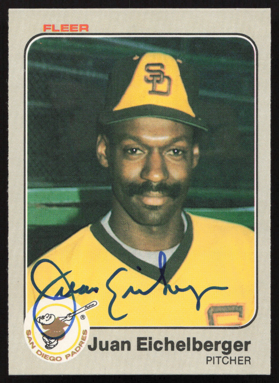 Juan Eichelberger Autographed 1983 Fleer Card #358 San Diego Padres SKU #263786