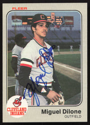 Miguel Dilone Autographed 1983 Fleer Card #405 Cleveland Indians SKU #263790