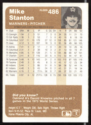 Mike Stanton Autographed 1983 Fleer Card #486 Seattle Mariners SKU #263796
