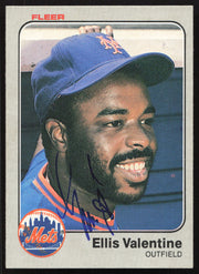 Ellis Valentine Autographed 1983 Fleer Card #558 New York Mets SKU #263799