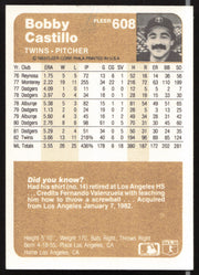 Bobby Castillo Autographed 1983 Fleer Card #608 Minnesota Twins SKU #263803