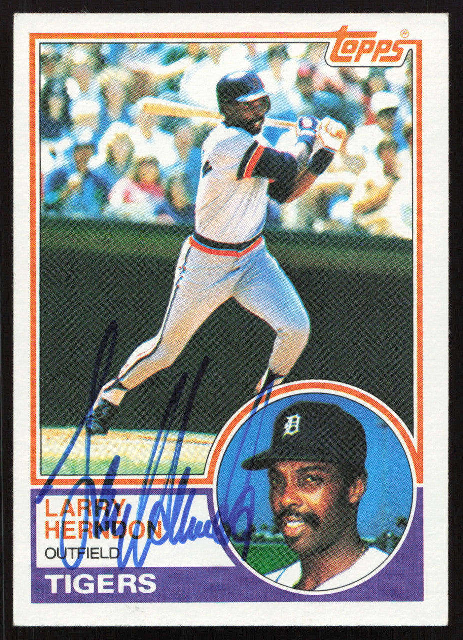 Larry Herndon Autographed 1983 Topps Card #13 Detroit Tigers SKU #263806