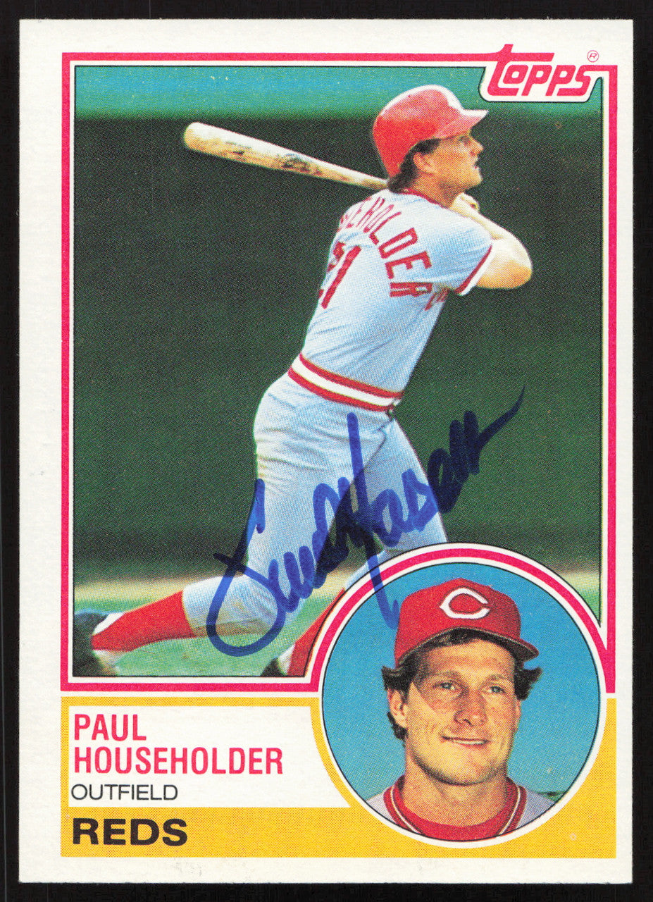 Paul Householder Autographed 1983 Topps Card #34 Cincinnati Reds SKU #263807