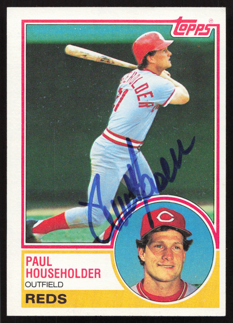 Paul Householder Autographed 1983 Topps Card #34 Cincinnati Reds SKU #263808