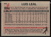 Luis Leal Autographed 1983 Topps Card #109 Toronto Blue Jays SKU #263817