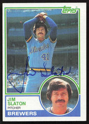 Jim Slaton Autographed 1983 Topps Card #114 Milwaukee Brewers SKU #263818