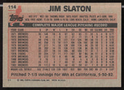 Jim Slaton Autographed 1983 Topps Card #114 Milwaukee Brewers SKU #263818