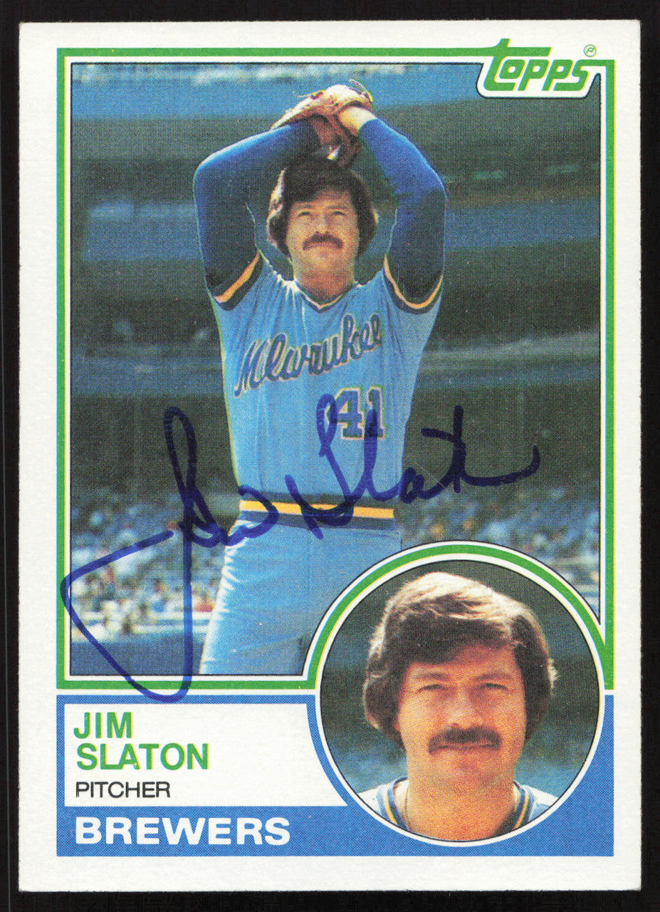 Jim Slaton Autographed 1983 Topps Card #114 Milwaukee Brewers SKU #263819