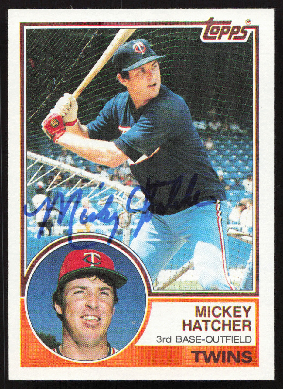 Mickey Hatcher Autographed 1983 Topps Card #121 Minnesota Twins SKU #263820