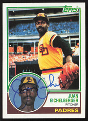 Juan Eichelberger Autographed 1983 Topps Card #168 San Diego Padres SKU #263824