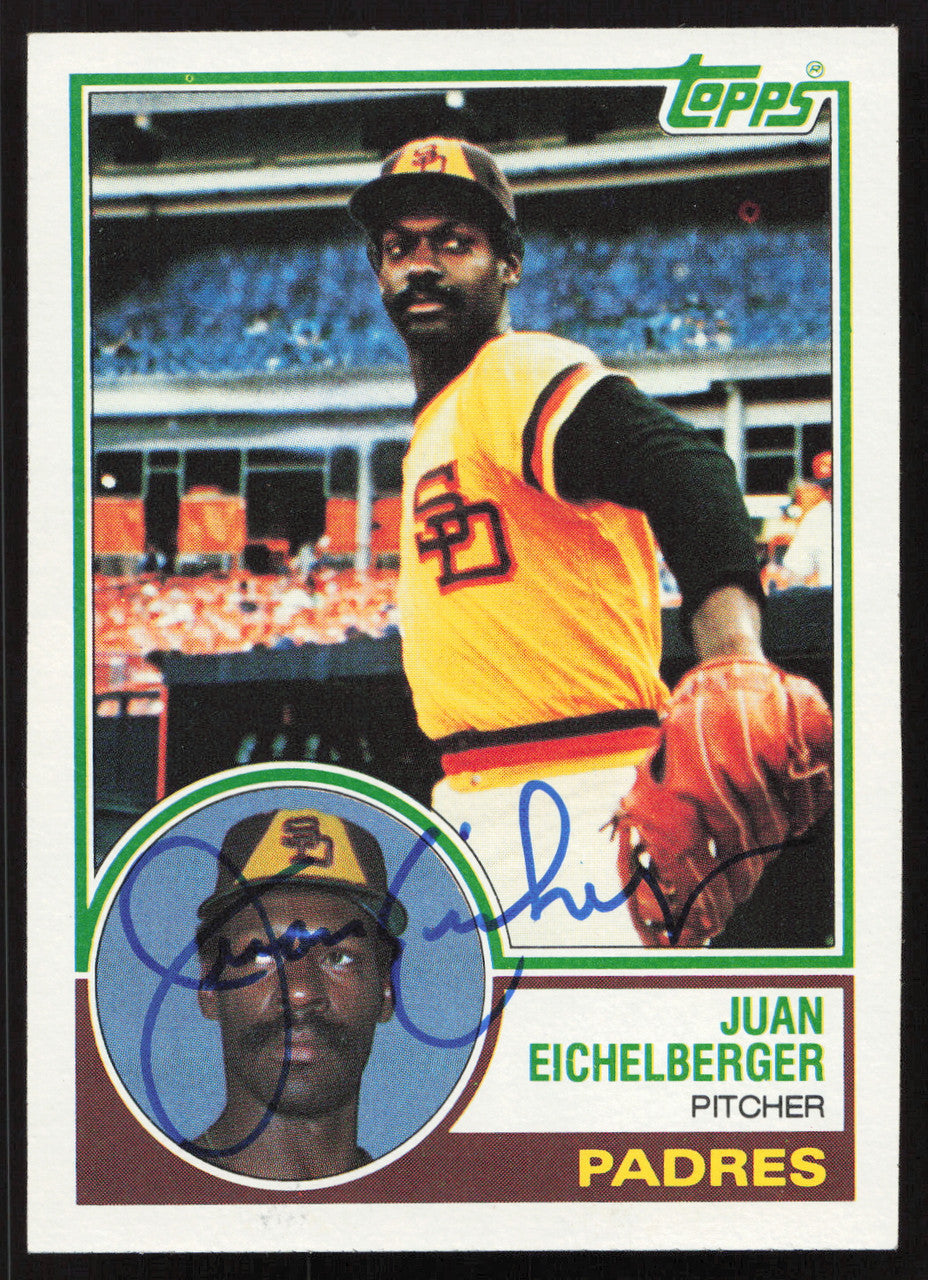 Juan Eichelberger Autographed 1983 Topps Card #168 San Diego Padres SKU #263824