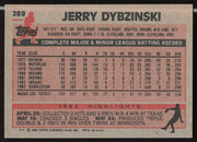 Jerry Dybzinski Autographed 1983 Topps Card #289 Cleveland Indians SKU #263830