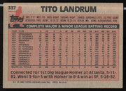 Tito Landrum Autographed 1983 Topps Card #337 St. Louis Cardinals SKU #263839