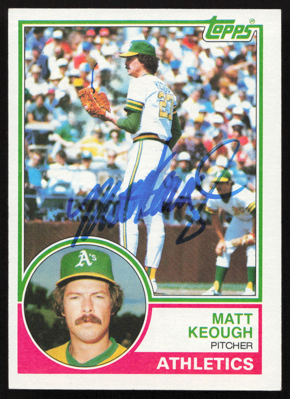 Matt Keough Autographed 1983 Topps Card #413 Oakland A's SKU #263845