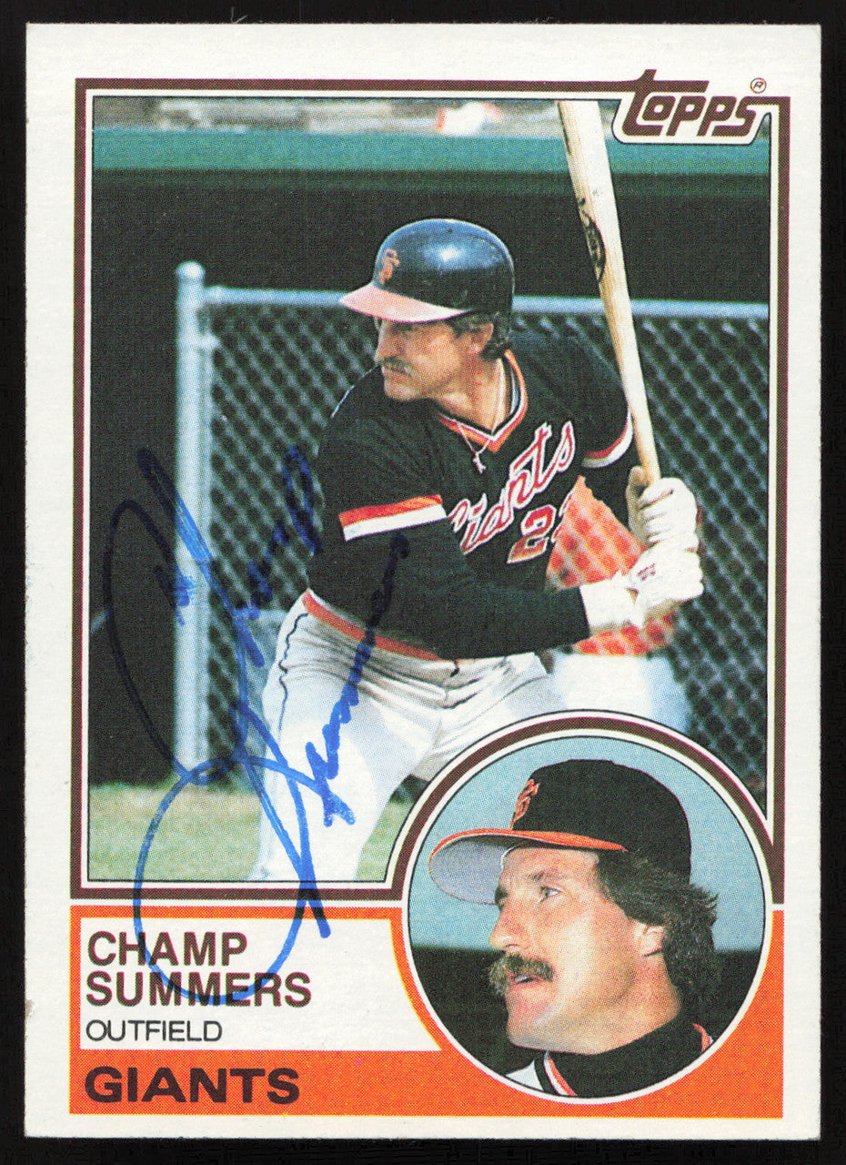 Champ Summers Autographed 1983 Topps Card #428 San Francisco Giants SKU #263848